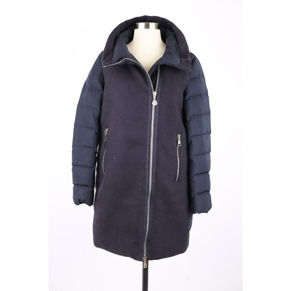 $1,980 Moncler Aglaia Down Coat SZ 1 Navy Blue